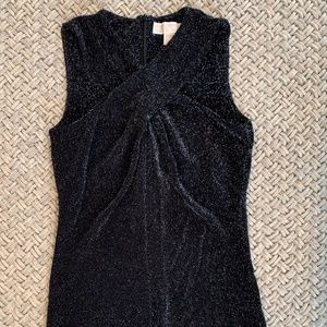 MICHAEL KORS XS BLACK SILVER SPARKLE TANK TOP